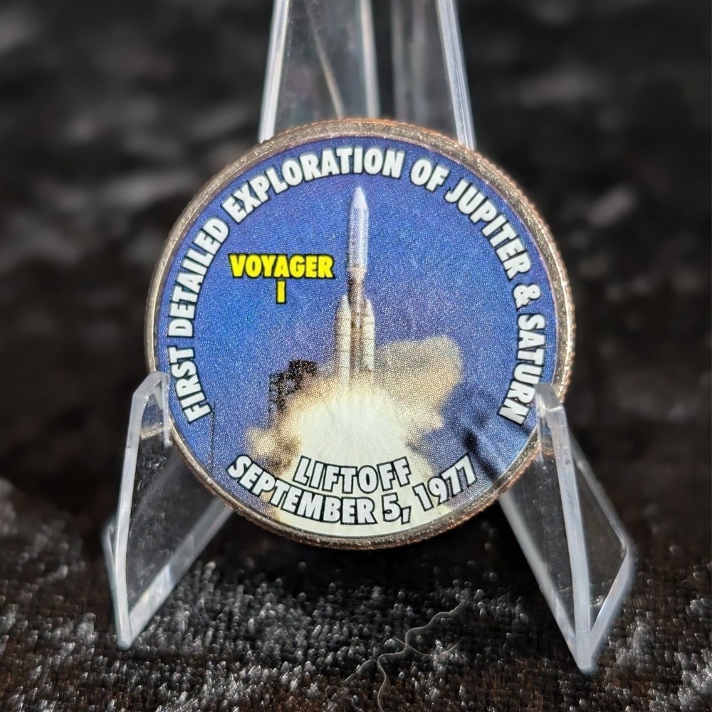 Colorized Kennedy Half Dollar Voyager 1 Space Series Jupiter Saturn Novelty Coin
